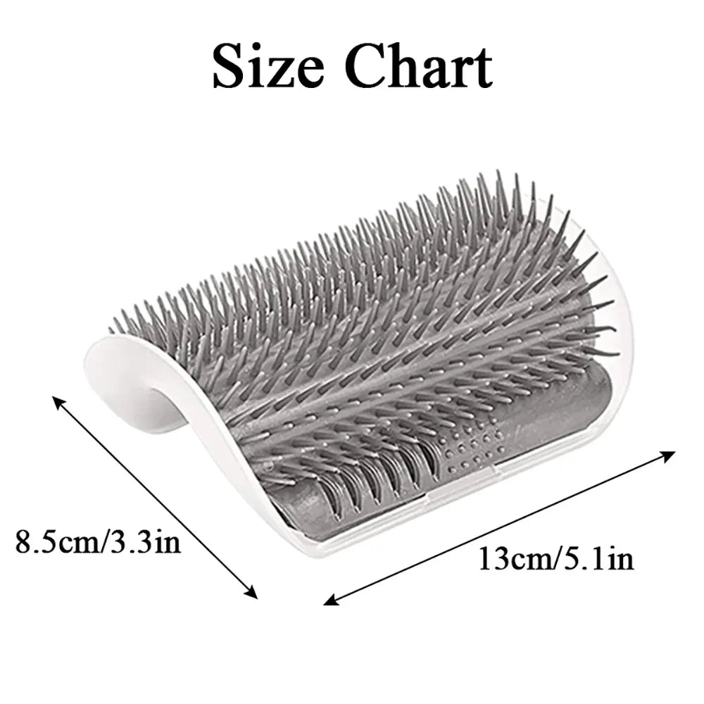 Self-Grooming Cat Scratcher Brush — Wall-Mounted Massage Comb for Shedding