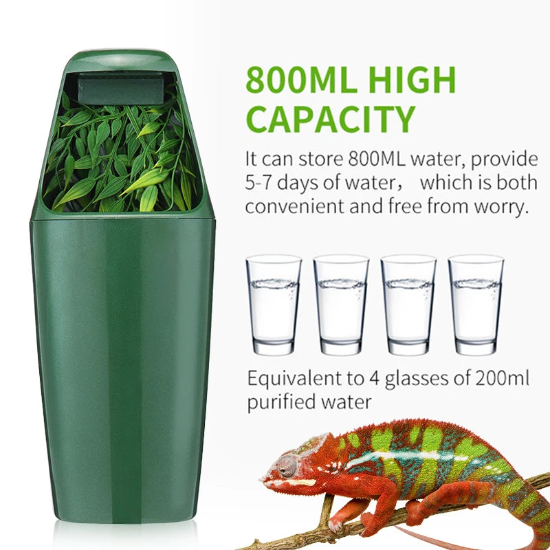 Automatic Reptile Water Dispenser — Filtered Drinking Fountain for Lizards & Amphibians