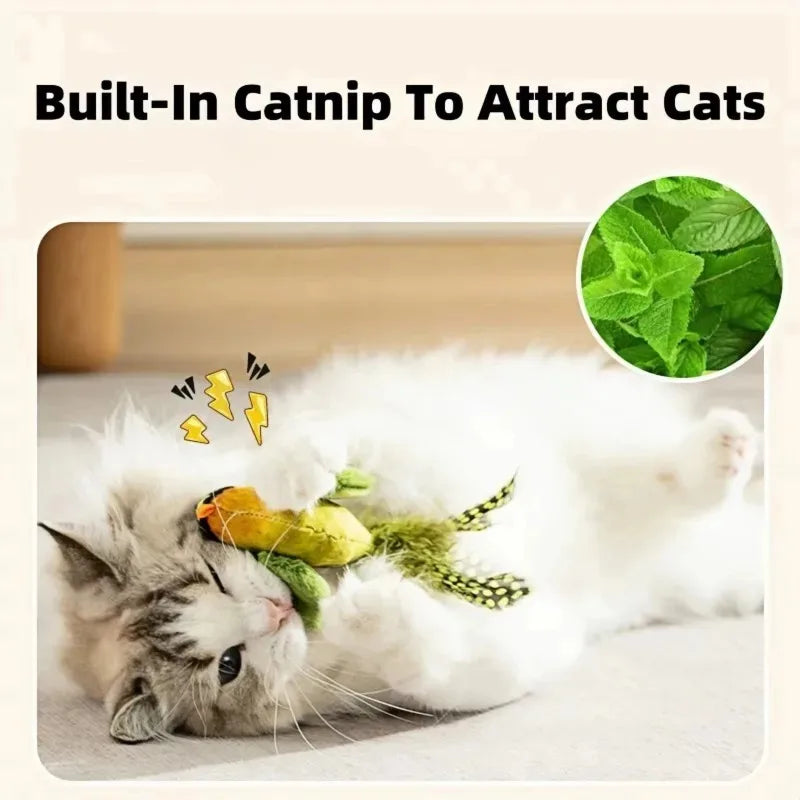 Bird Sound Cat Toy — Elastic Rope Teaser for Scratching & Biting Relief