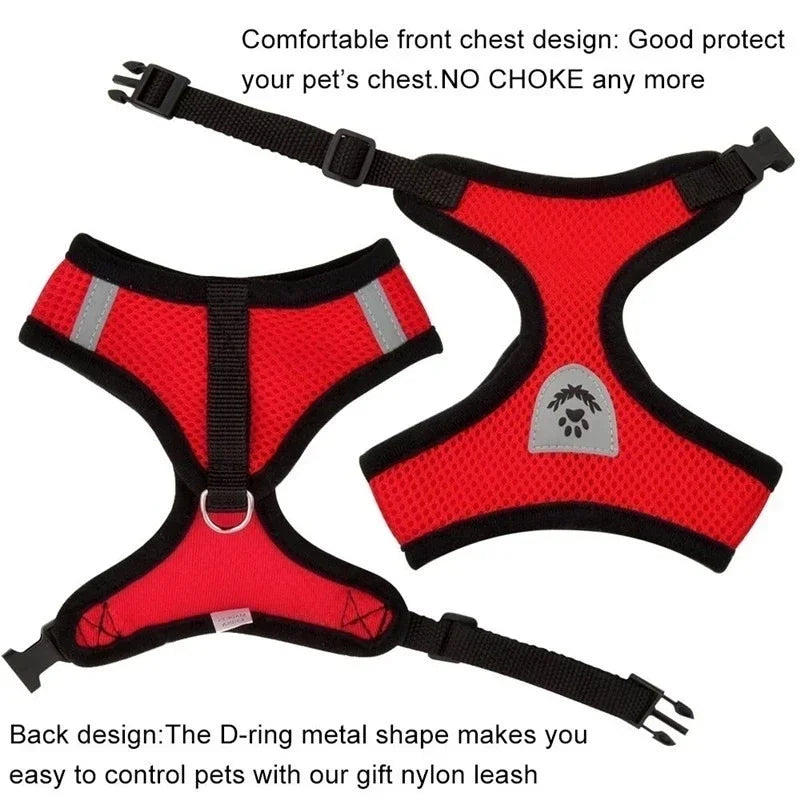 Adjustable Mesh Cat & Dog Harness — Breakaway Walking Vest with Quick Release