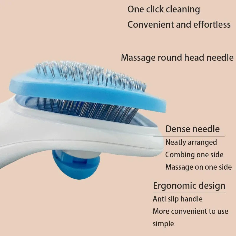 Pet Hair Remover Comb — Detangling Brush for Dogs, Cats & Puppies