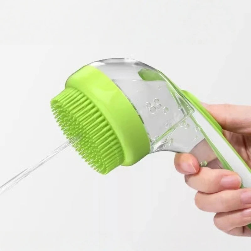 2-in-1 Massage & Bath Brush — Exfoliating Scrubber for Dogs & Cats