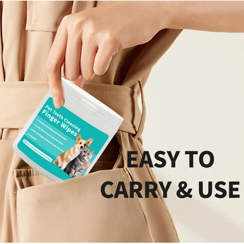 Disposable Finger Toothbrush Wipes — Dog & Cat Dental Cleaning Wipes
