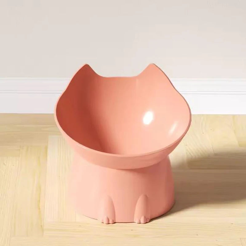 Anti-Tip Raised Cat Bowl — Ear-Protecting Design for Flat-Faced Cats