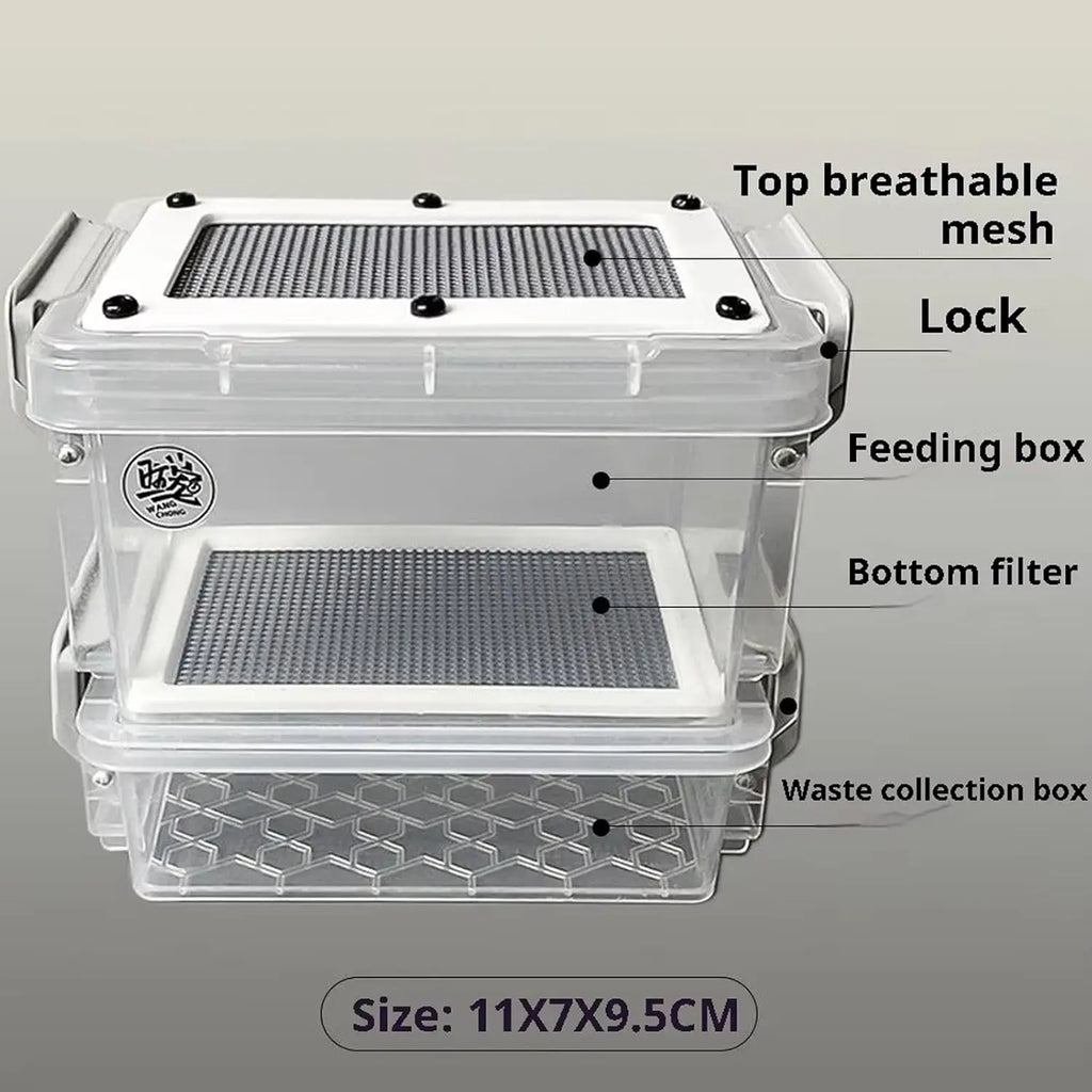 Acrylic Reptile Feeding Box — Clear Feeder Storage for Lizards & Chameleons