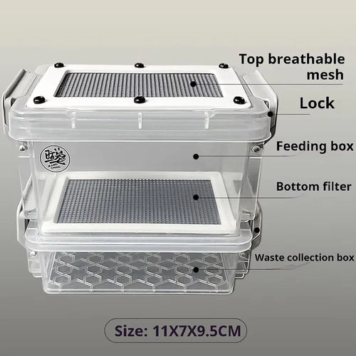 Acrylic Reptile Feeding Box — Clear Feeder Storage for Lizards & Chameleons