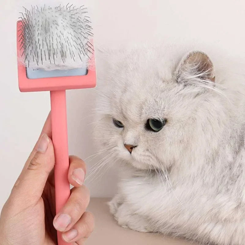 Reusable Pet Hair Remover Brush — Long Handle Lint & Fur Removal Tool