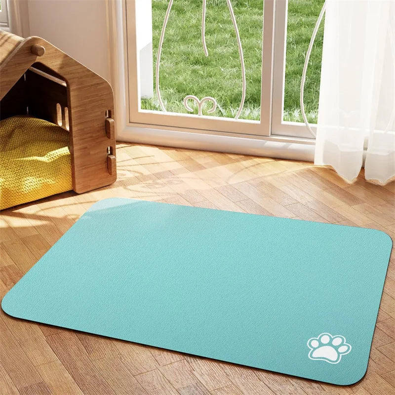 Absorbent Pet Feeding Mat — Quick-Dry Placemat for Dog & Cat Bowls, S/M/L