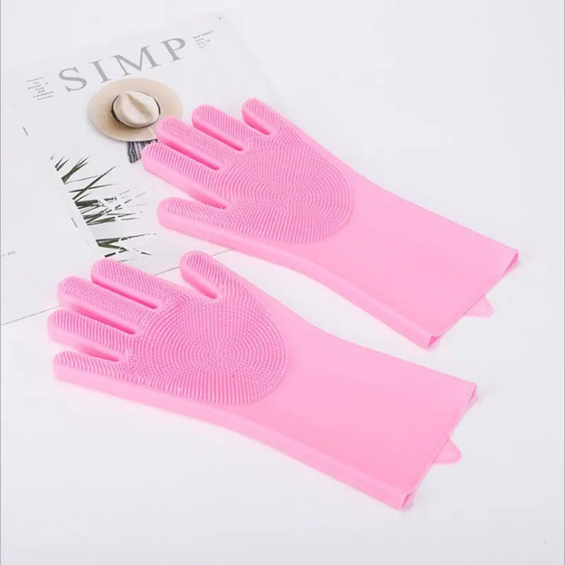 Silicone Bathing Gloves — Multi-Functional Shampoo Scrubber for Dogs & Cats