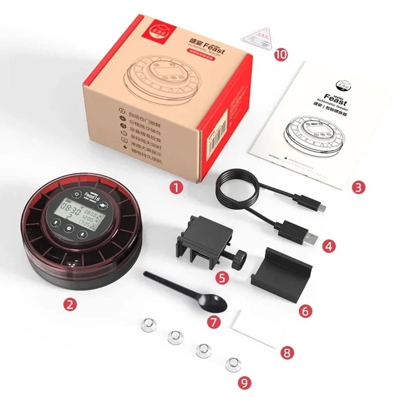 Automatic Aquarium Fish Feeder — Rechargeable Timer with LCD Display