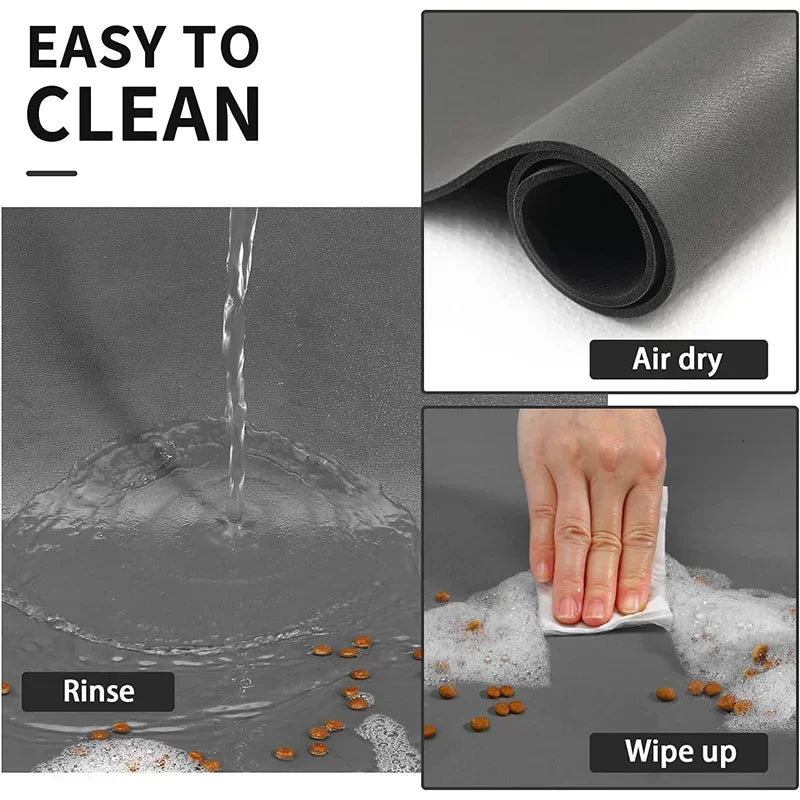 Absorbent Pet Feeding Mat — Quick-Dry Placemat for Dog & Cat Bowls, S/M/L