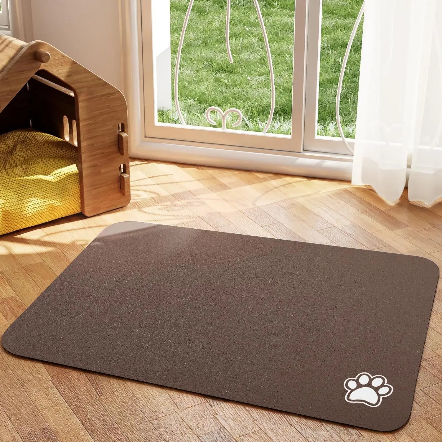 Absorbent Pet Feeding Mat — Quick-Dry Placemat for Dog & Cat Bowls, S/M/L