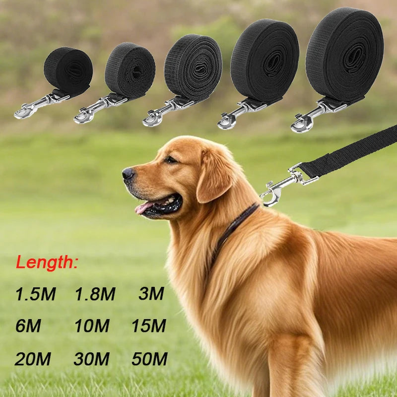 Heavy-Duty Nylon Dog Leash — Long-Line Training Rope, 1.5m to 50m