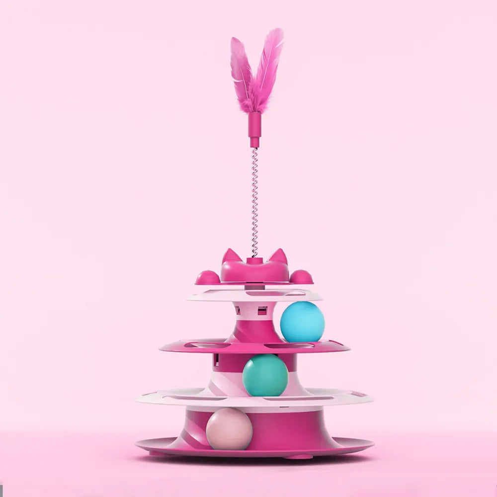 Rotating Cat Turntable Toy — Self-Play Ball Track for Boredom Relief