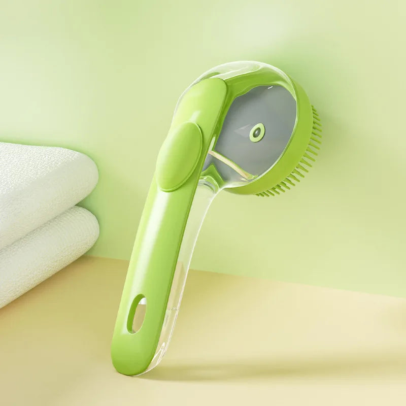 2-in-1 Massage & Bath Brush — Exfoliating Scrubber for Dogs & Cats