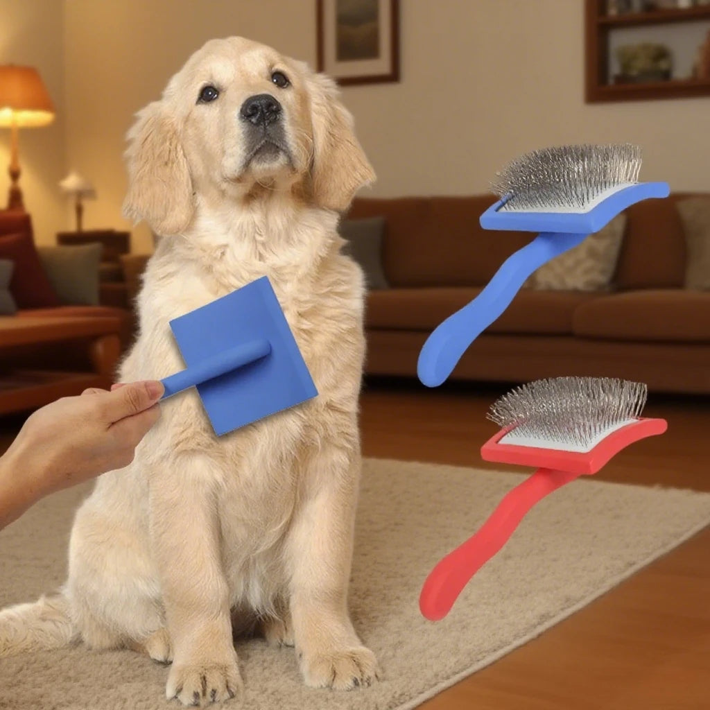 Wooden Handle Slicker Brush — Professional Deshedding Brush for Dogs & Cats