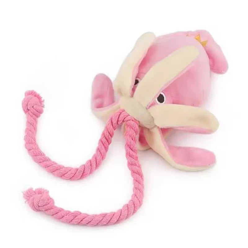 Cotton Rope Octopus Toy — Sound-Emitting Chew Toy for Dogs & Cats