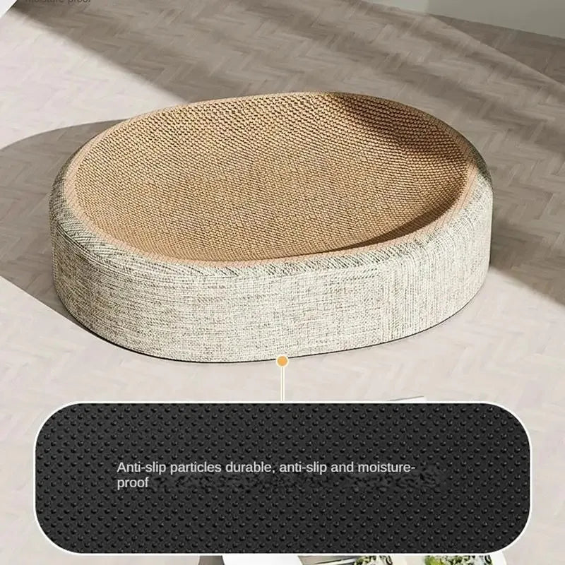 Oval Sisal Cat Scratcher Bed — 2-in-1 Scratching Surface & Resting Nest