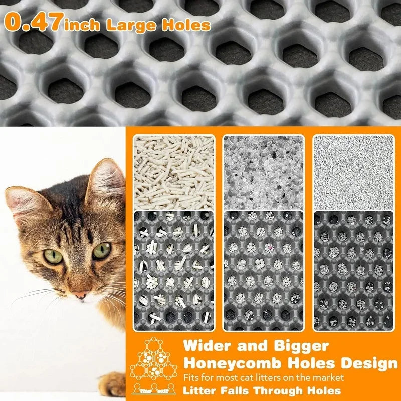 Heavy-Duty Waterproof Cat Litter Mat — 2-Layer Non-Slip Floor Protector