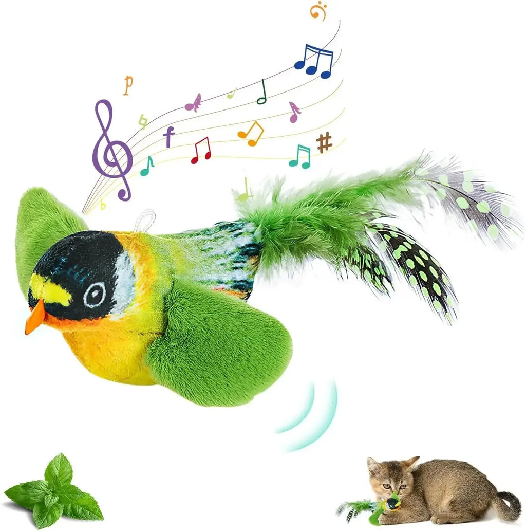 Bird Sound Cat Toy — Elastic Rope Teaser for Scratching & Biting Relief