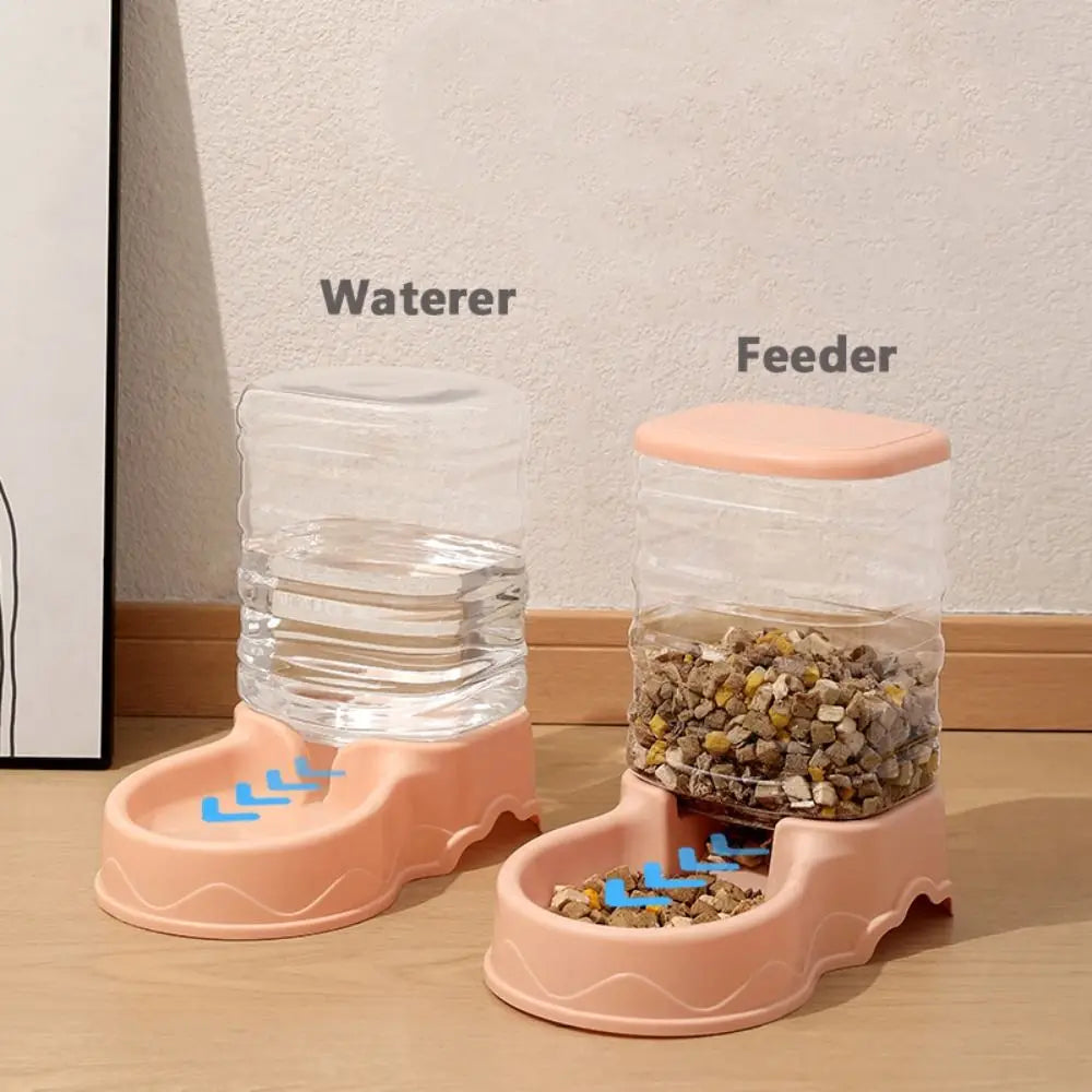 3.8L Automatic Pet Feeder & Water Dispenser — Gravity Bowl for Cats & Dogs