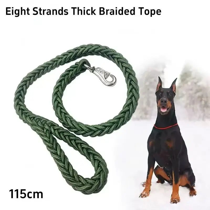 Braided Dog Training Leash — Strong Durable Leash for Large Dogs