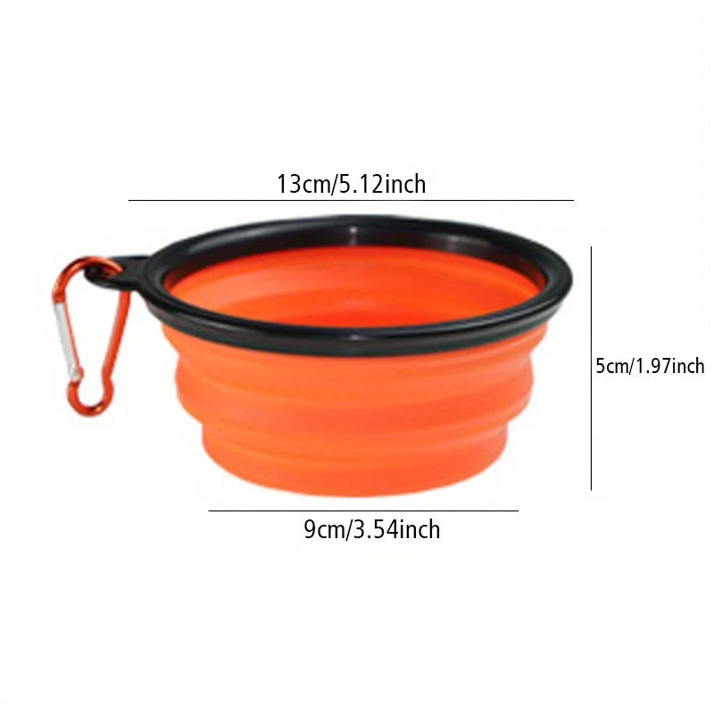 Folding Dog Travel Bowl — Portable Silicone Food & Water Bowl for Walks