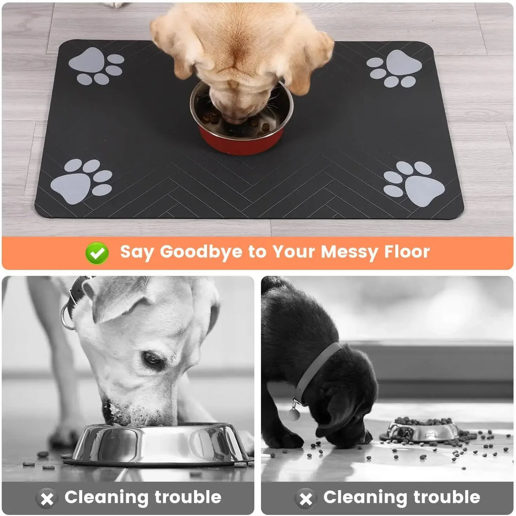 Waterproof Pet Feeding Mat — Absorbent Quick-Dry Placemat for Dog & Cat Bowls