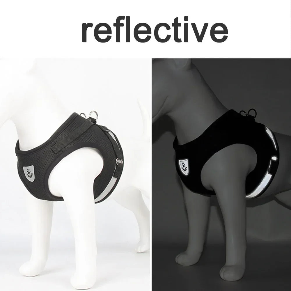 Reflective Escape-Proof Harness & Leash Set — Adjustable Mesh Vest for Cats & Dogs