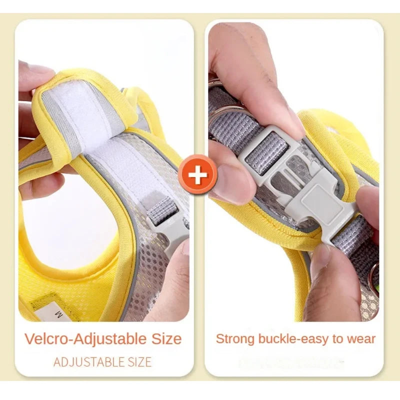 Reflective Chest Harness Set — Breathable Rope Vest for Dogs & Cats