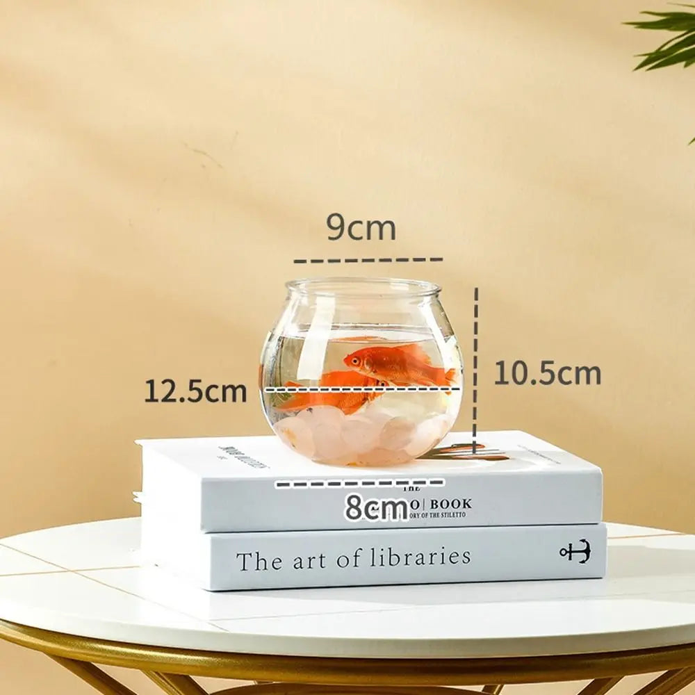 Glass Fish Bowl — Small Transparent Aquarium for Betta & Ornamental Fish
