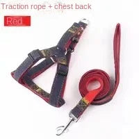 Denim Patch Dog Leash Set — Chest Strap Walking Leash, 2 & 3-Piece Sets