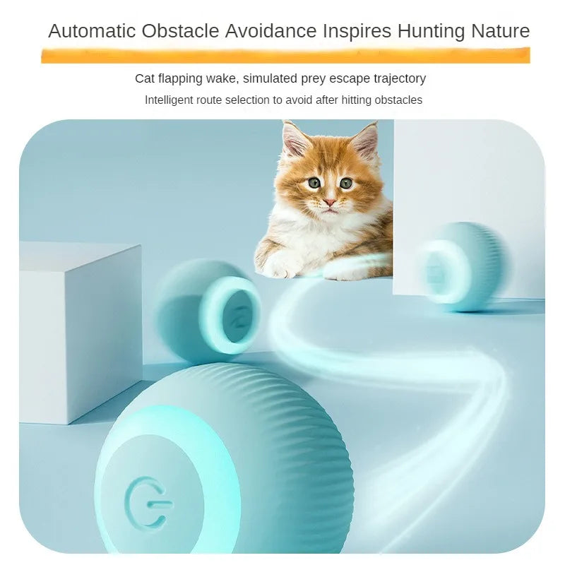 Rechargeable Rolling Cat Ball — Automatic Interactive Play Toy