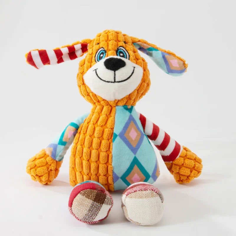 Plush Animal Squeaky Puzzle Toy — Bite-Resistant Chew Toy for Cats & Dogs