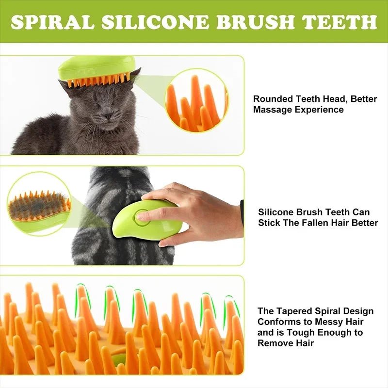 Electric Spray Grooming Brush — Water Mist Comb for Cats & Dogs