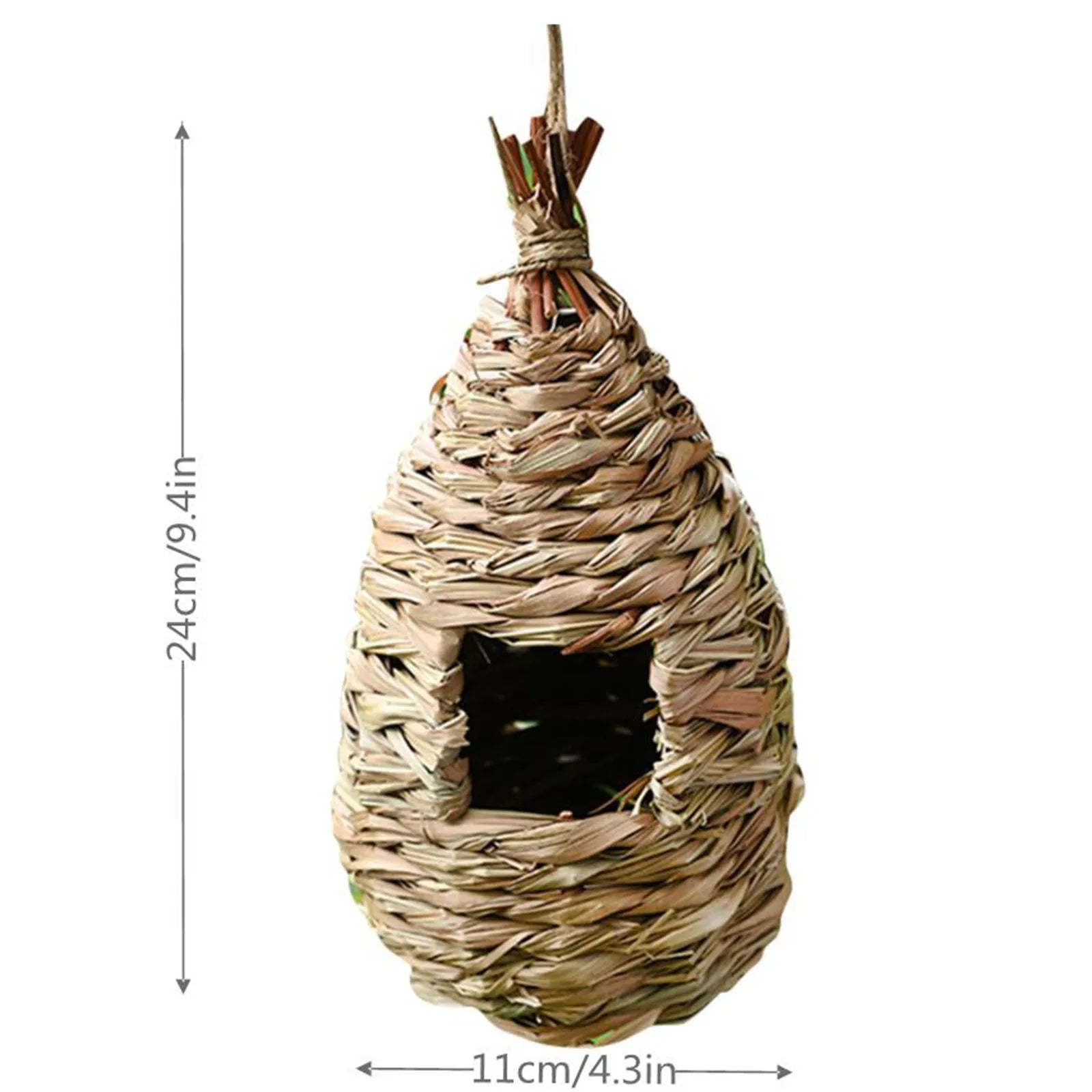 Coconut Bird Nest House — Wood Hanging Breeding Nest for Parrots & Lovebirds