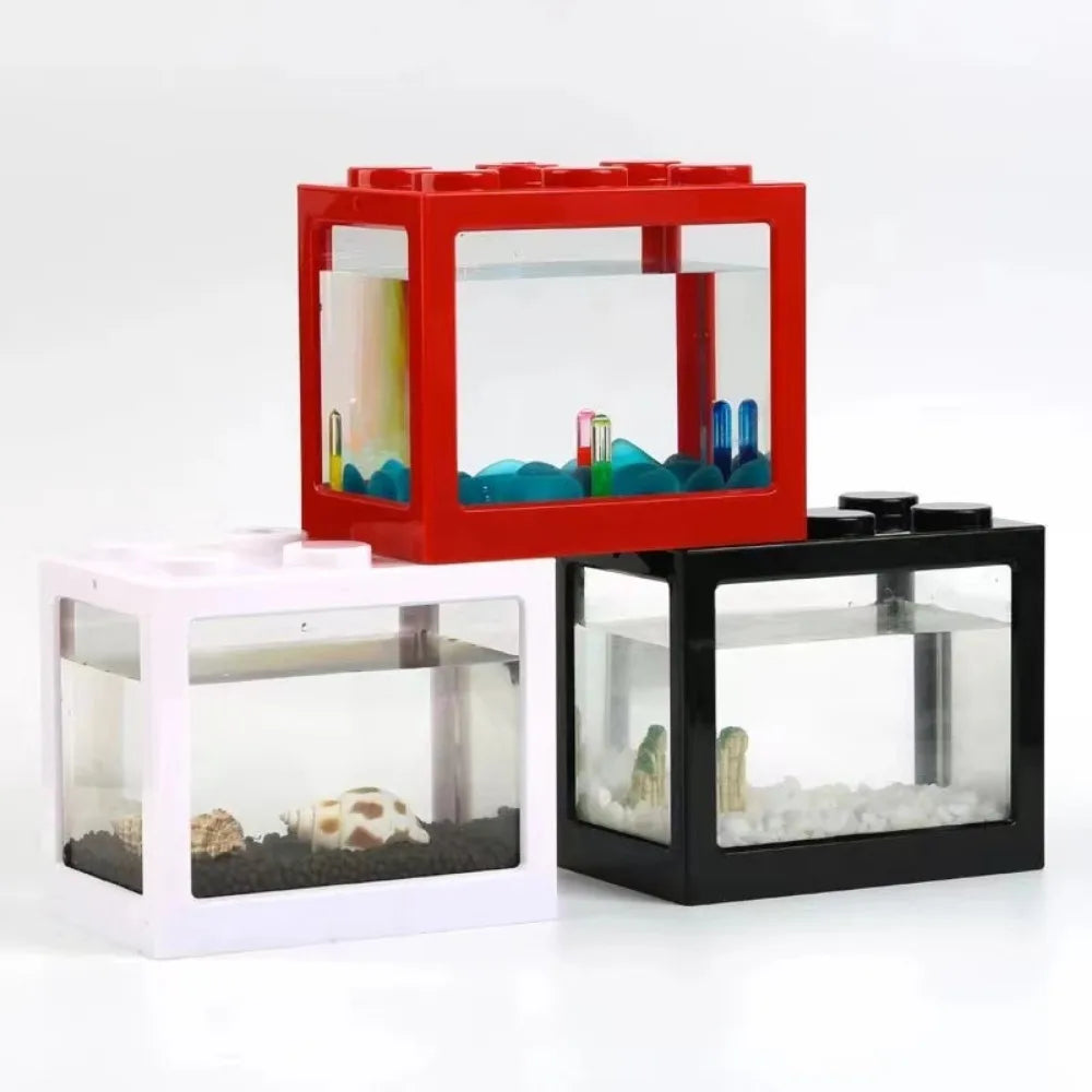 Mini Betta Fish Bowl — Stackable Cylinder Tank with 6-Hole Design