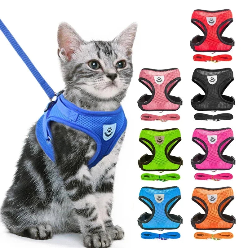 Adjustable Mesh Cat & Dog Harness — Breakaway Walking Vest with Quick Release