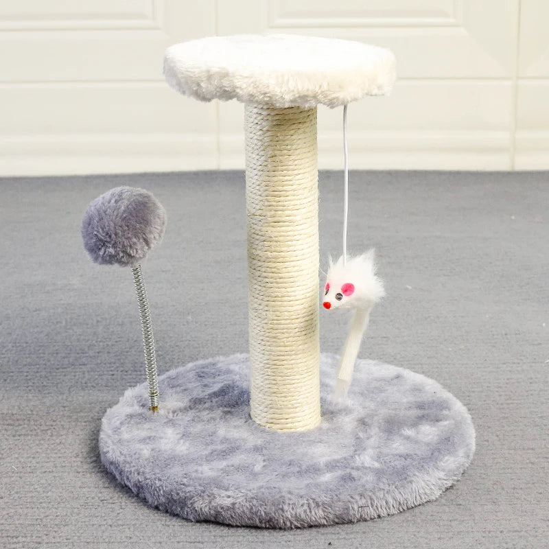 Cat Tree Tower with Scratching Post — Interactive Ball & Plush Mouse Toy