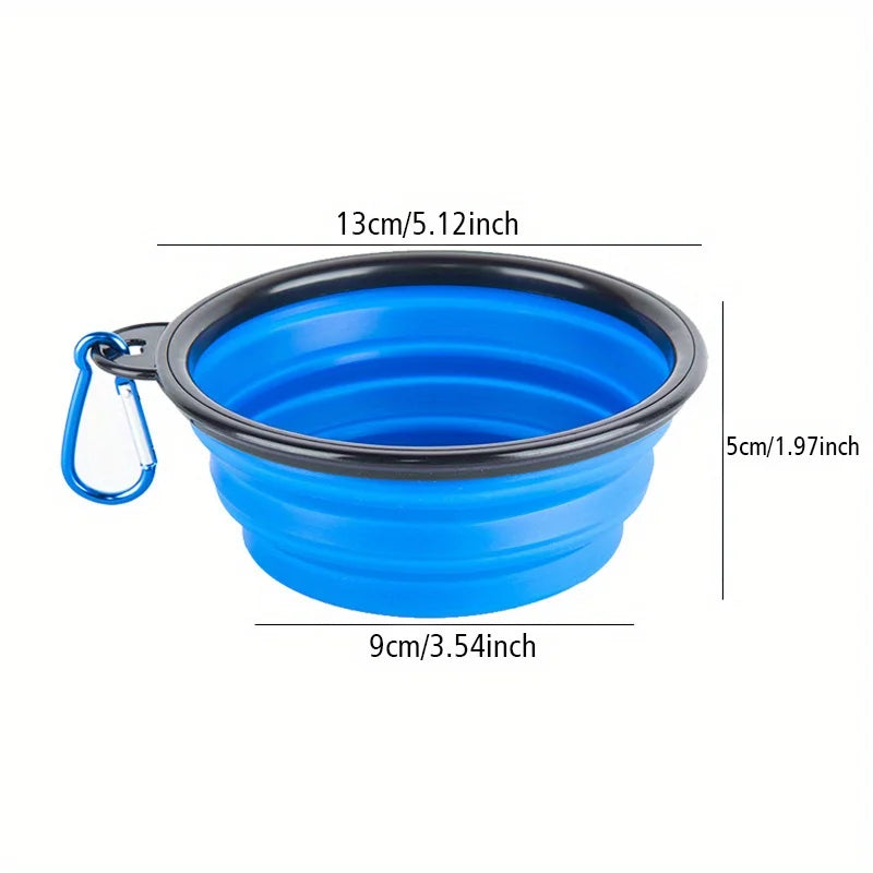 Folding Dog Travel Bowl — Portable Silicone Food & Water Bowl for Walks