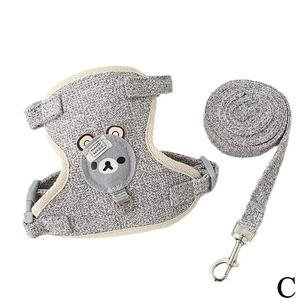 Mesh Vest Harness with Leash — Breathable Adjustable Harness for Cats & Small Dogs