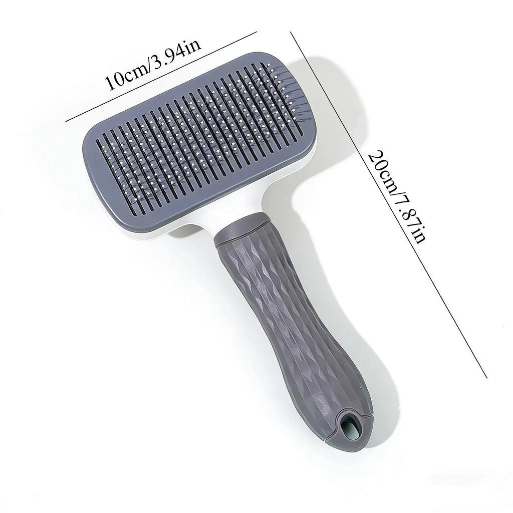 One-Click Hair Removal Comb — Bent Needle Slicker Brush for Dogs & Cats