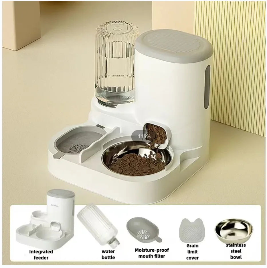 Automatic Cat & Dog Feeding Station — Integrated Bowl & Water Dispenser