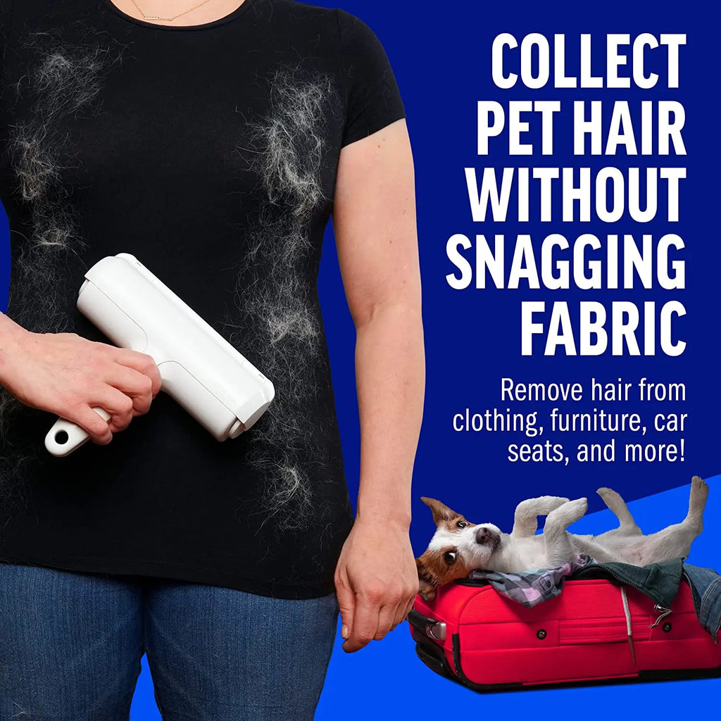 Self-Cleaning Pet Hair Roller — Reusable Fur Remover for Furniture & Clothing