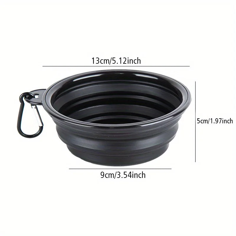 Folding Dog Travel Bowl — Portable Silicone Food & Water Bowl for Walks