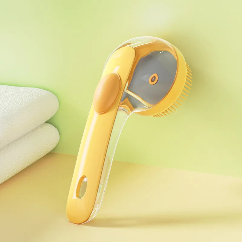 2-in-1 Massage & Bath Brush — Exfoliating Scrubber for Dogs & Cats