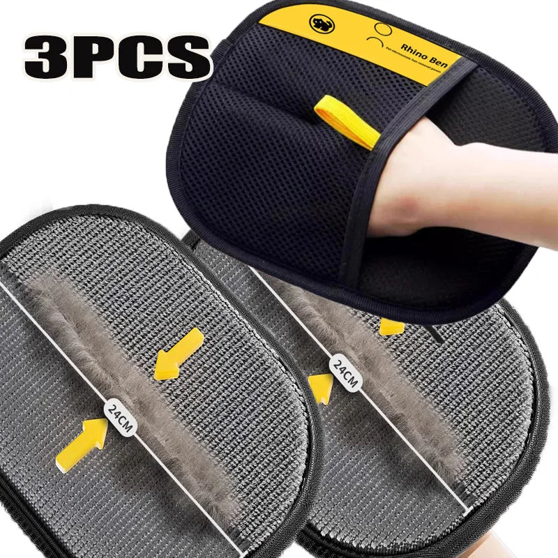 Double-Sided Pet Hair Cleaning Gloves — Deshedding Glove Set for Dogs & Cats