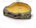 Resin Rock Worm & Water Bowl — Reptile Feeder Dish for Lizards & Snakes, S/M/L