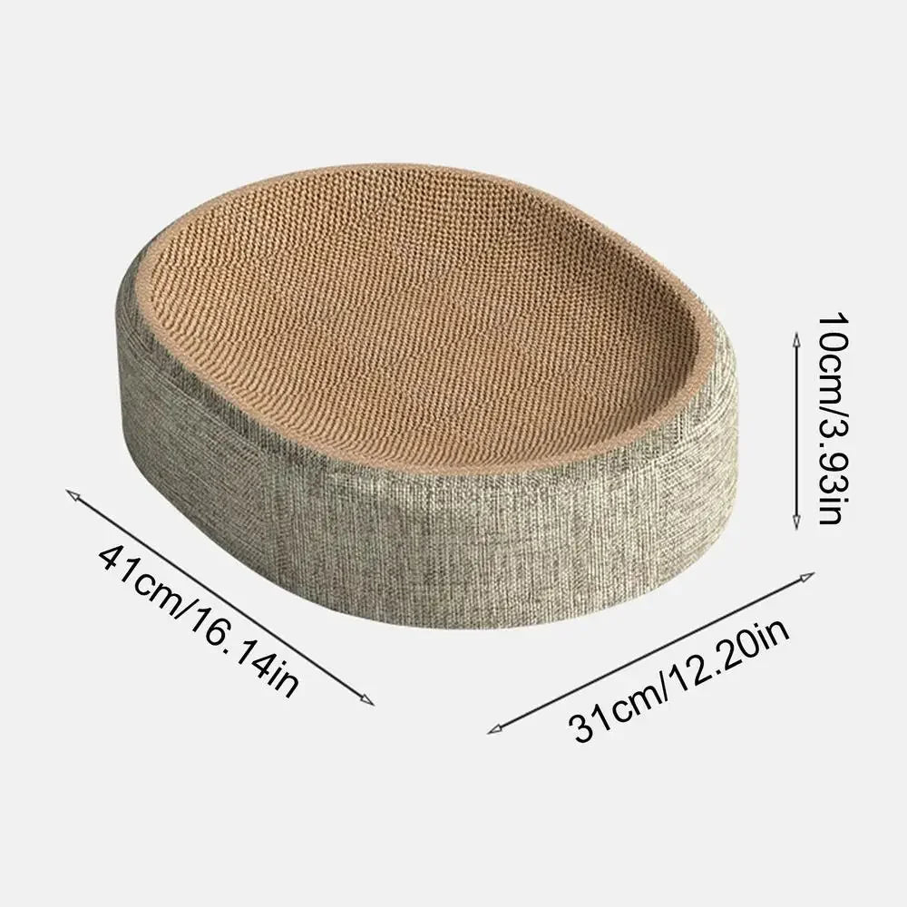 Oval Sisal Cat Scratcher Bed — 2-in-1 Scratching Surface & Resting Nest