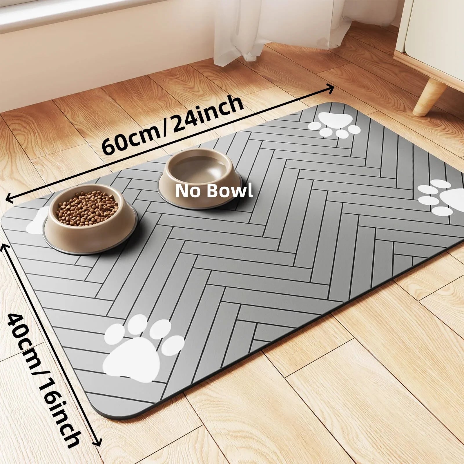Waterproof Pet Feeding Mat — Absorbent Quick-Dry Placemat for Dog & Cat Bowls